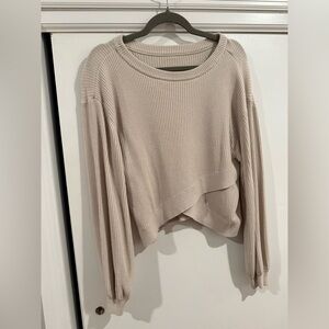 Lululemon Crossover Knit Sweater Off White Cream Ivory Reversible Size 8 UGC